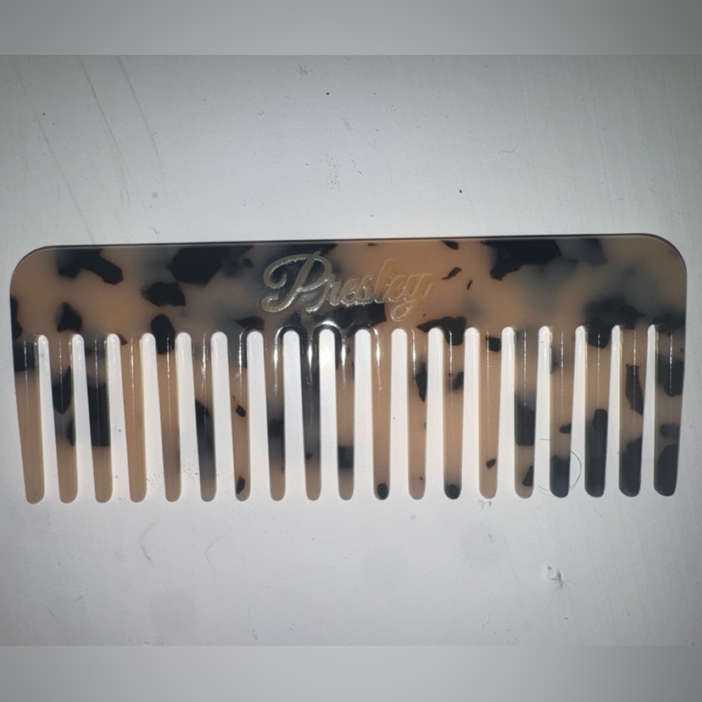 Personalized Tortoiseshell Pattern Wide-Tooth Hair Comb - Brown & Black